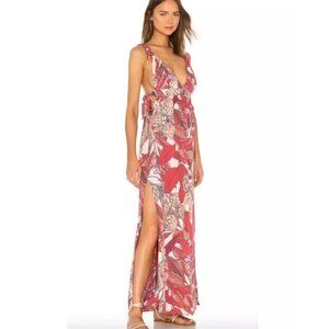 Maaji Red and White Floral Maxi Dress